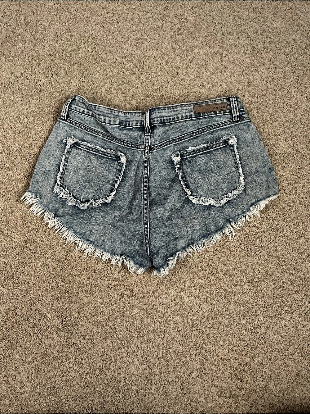 Cello Distressed Denim Cutoff Shorts in Blue - Picture 3 of 4